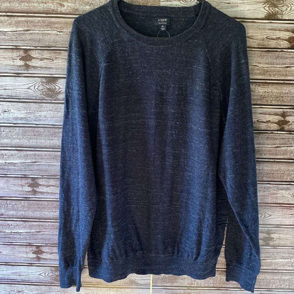 J Crew Men's Sweater Size L/XL Blue Long-Sleeved Pullover Cotton NWOT